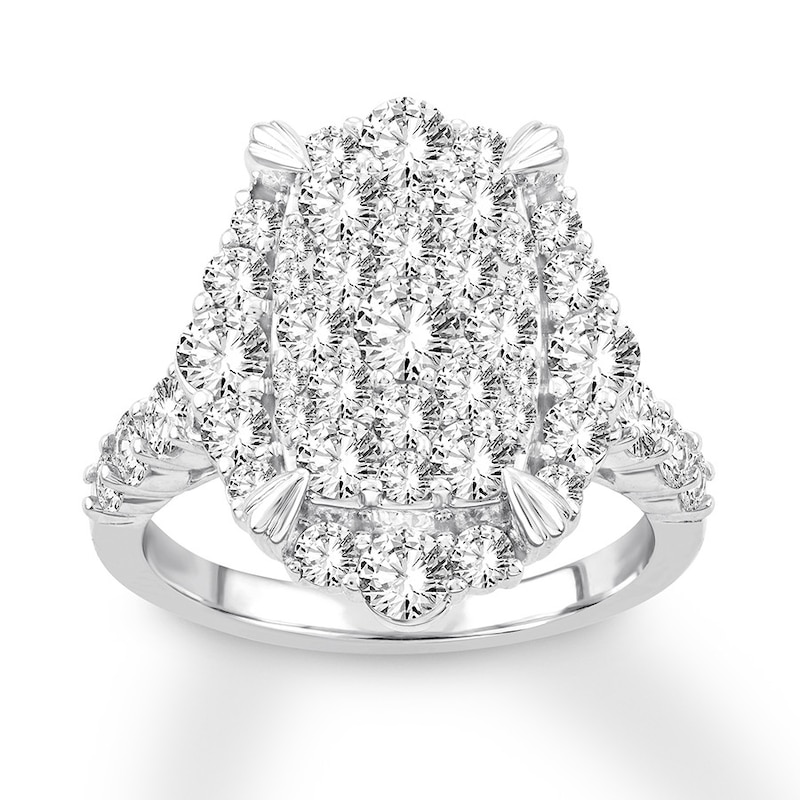 Diamond Engagement Ring 2-1/5 ct tw Round-cut 14K White Gold
