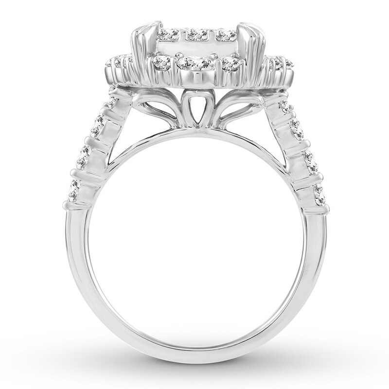 Diamond Engagement Ring 2-1/5 ct tw Round-cut 14K White Gold