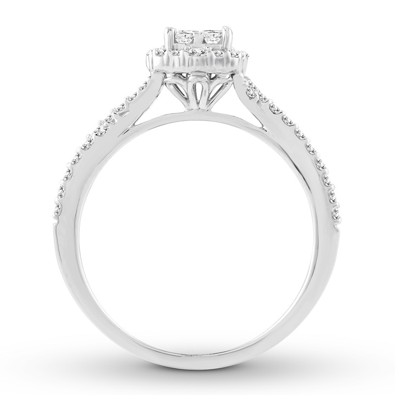 Main Image 2 of Now + Forever Diamond Engagement Ring 1/2 ct tw Princess & Round-cut 14K White Gold