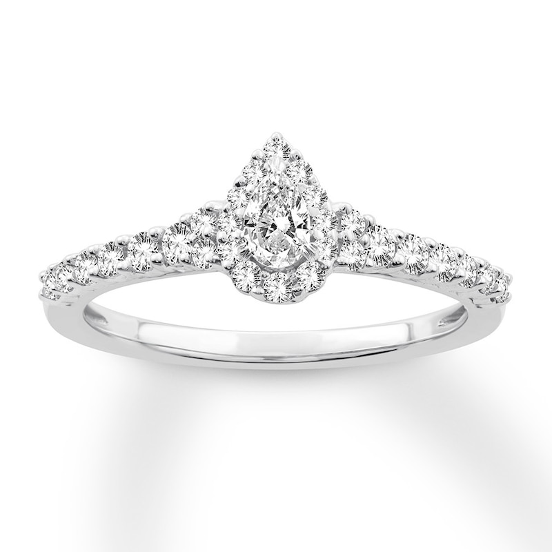 Main Image 1 of Now + Forever Diamond Engagement Ring 1/2 ct tw Pear/Round 14K White Gold