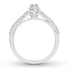 Thumbnail Image 1 of Diamond Engagement Ring 1/2 ct tw Pear/Round 14K White Gold