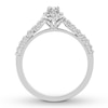 Thumbnail Image 1 of Diamond Engagement Ring 1/2 ct tw Oval/Round 14K White Gold