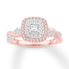 Diamond Engagement Ring 1/2 ct tw Princess & Round-cut 10K Gold