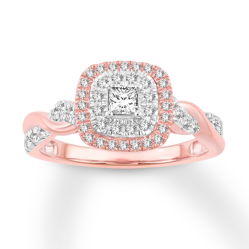 Main Image 1 of Now + Forever Diamond Engagement Ring 1/2 ct tw Princess & Round-cut 10K Gold