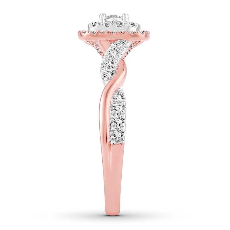 Main Image 3 of Now + Forever Diamond Engagement Ring 1/2 ct tw Princess & Round-cut 10K Gold