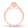 Thumbnail Image 1 of Diamond Engagement Ring 1/2 ct tw Princess & Round-cut 14K Rose Gold