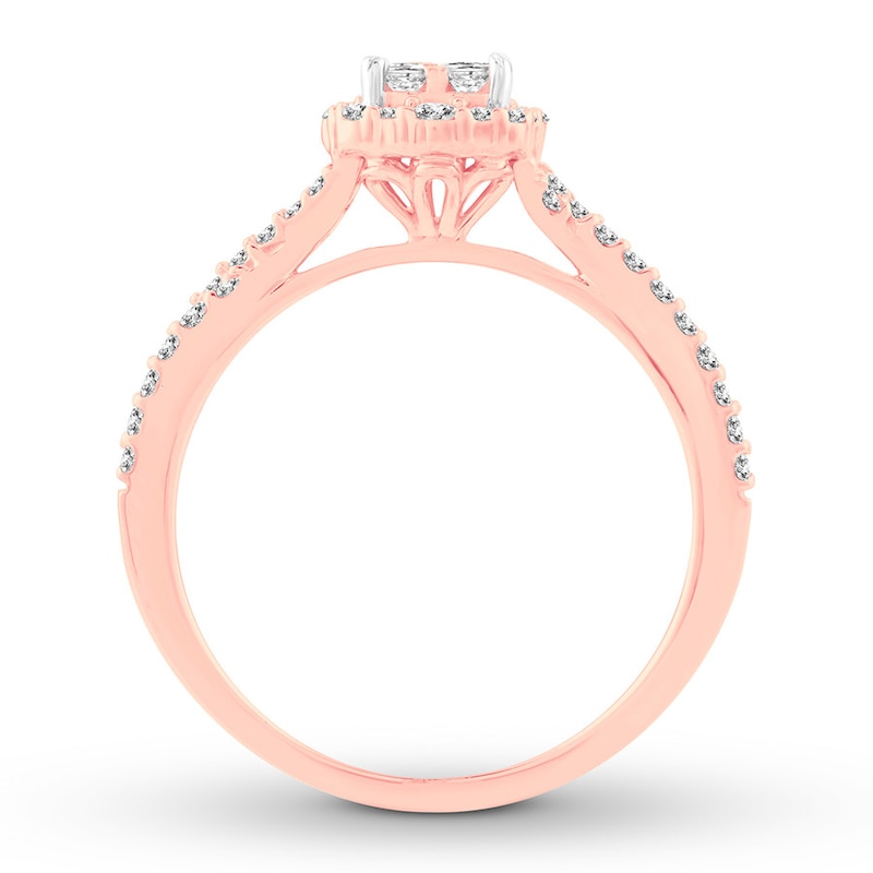 Main Image 2 of Now + Forever Diamond Engagement Ring 1/2 ct tw Princess & Round-cut 14K Rose Gold