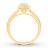 Diamond Engagement Ring 1/2 cttw Princess & Round-cut 14K Yellow Gold