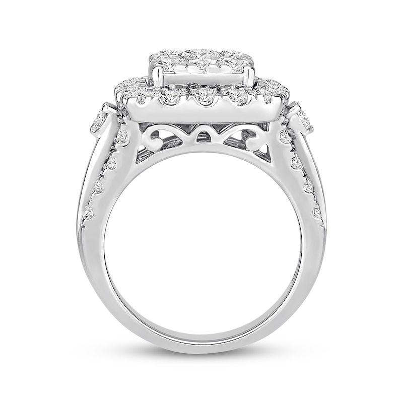 Diamond Engagement Ring 3 ct tw Round-cut 10K White Gold