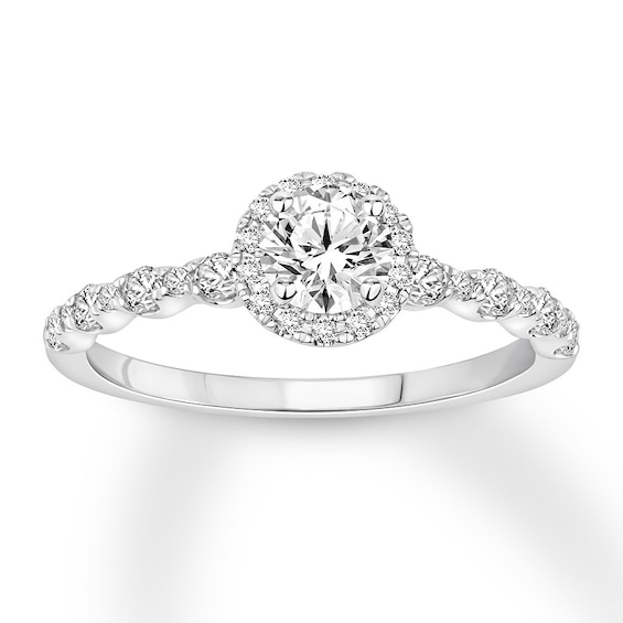 Now + Forever Diamond Engagement Ring 7/8 ct tw Round-cut 14K White Gold