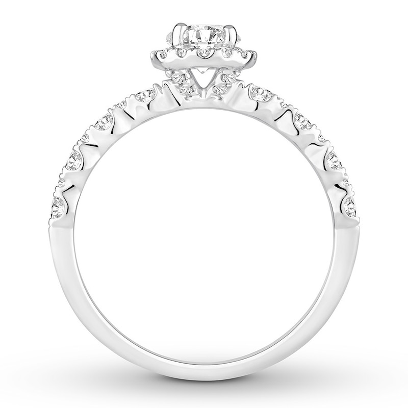Diamond Engagement Ring 7/8 ct tw Round-cut 14K White Gold