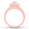 Thumbnail Image 1 of Diamond Engagement Ring 1 ct tw Princess & Round-cut 14K Two-Tone Gold