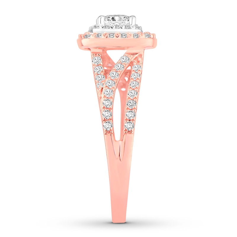 Main Image 3 of Now + Forever Diamond Engagement Ring 1 ct tw Princess & Round-cut 14K Two-Tone Gold