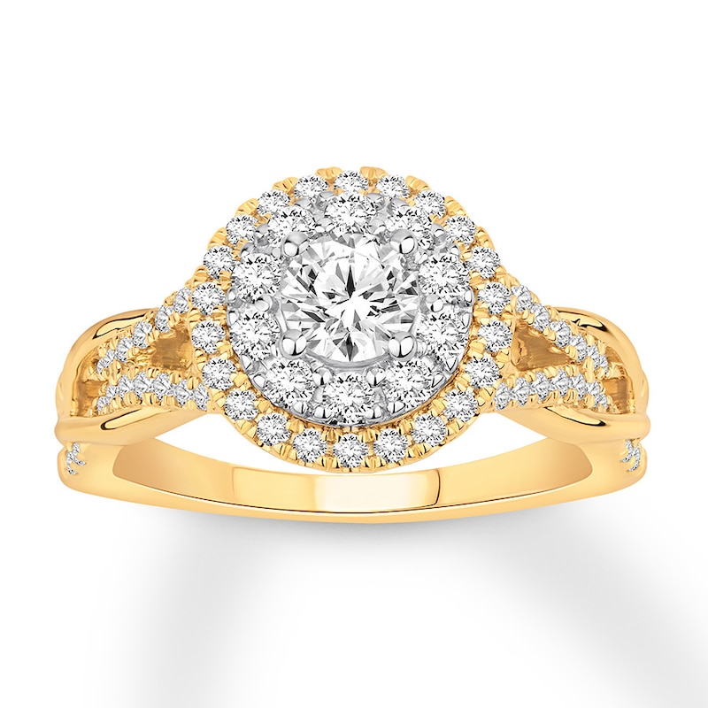 Diamond Engagement Ring 1 ct tw Round-cut 14K Two-Tone Gold with 360