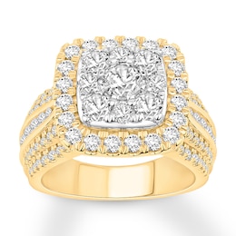 Now + Forever Diamond Engagement Ring 2-1/2 ct tw Round-cut 10K Two-Tone Gold