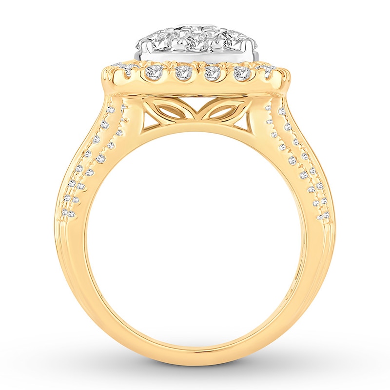Diamond Engagement Ring 2-1/2 ct tw Round-cut 10K Two-Tone Gold