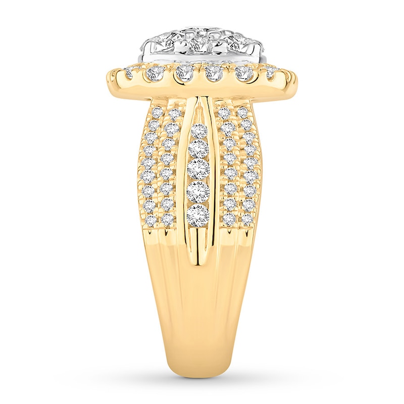 Diamond Engagement Ring 2-1/2 ct tw Round-cut 10K Two-Tone Gold