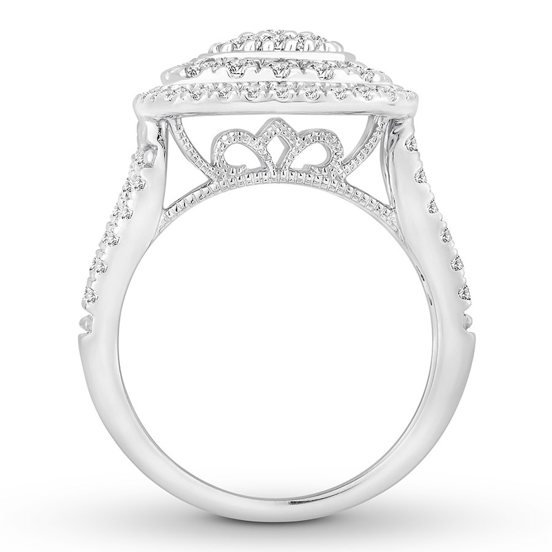 Diamond Engagement Ring 1-1/2 ct tw Round-cut 10K White Gold