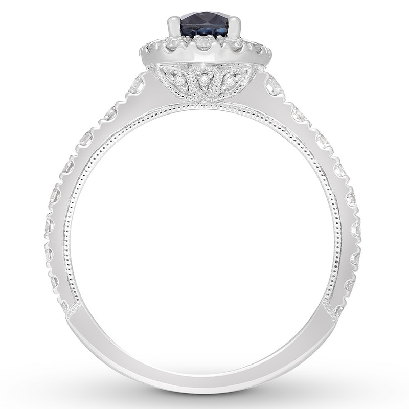 Main Image 2 of Neil Lane Oval-cut Sapphire Engagement Ring 7/8 ct tw Diamonds 14K Gold