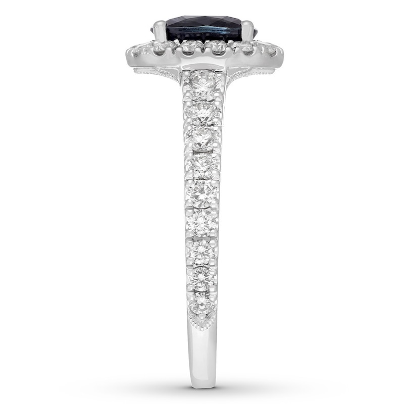 Main Image 3 of Neil Lane Oval-cut Sapphire Engagement Ring 7/8 ct tw Diamonds 14K Gold