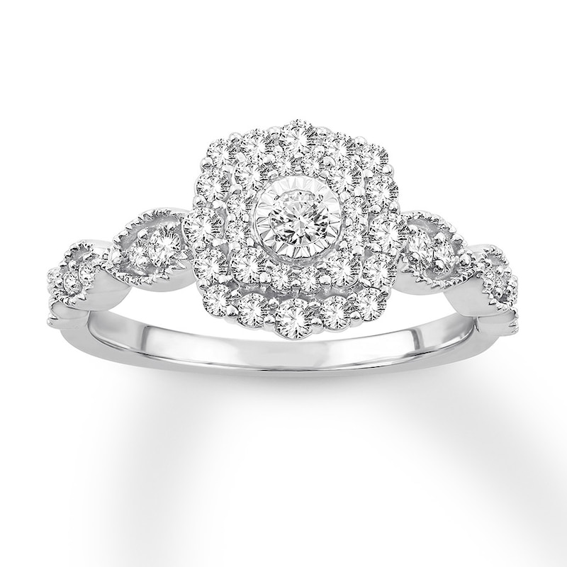 Main Image 1 of Now + Forever Diamond Engagement Ring 1/2 ct tw Round-cut 10K White Gold
