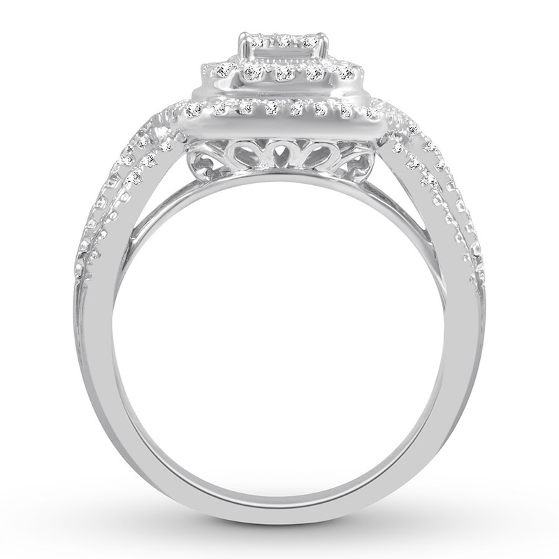 Diamond Engagement Ring 1/2 ct tw Round-cut 10K White Gold