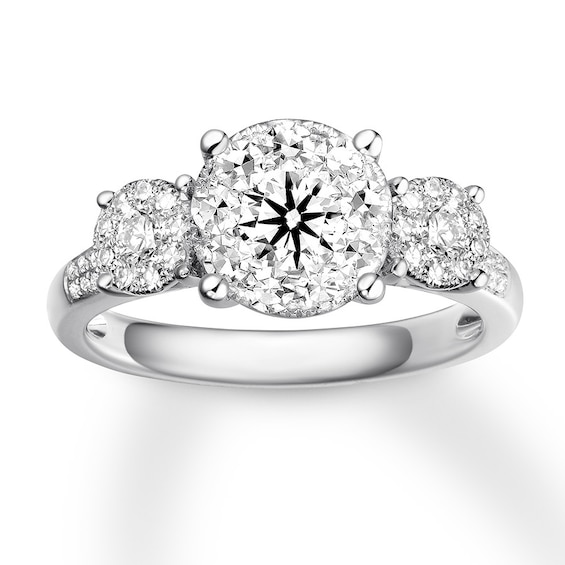Diamond Engagement Ring 7/8 ct tw Round-cut 14K White Gold