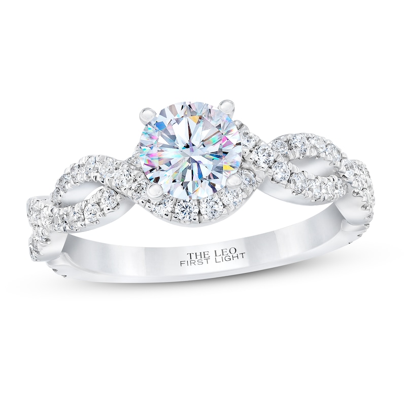 THE LEO First Light Diamond Engagement Ring 1-1/3 ct tw 14K White Gold