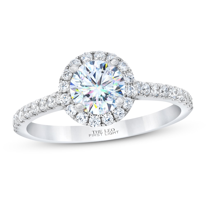 Main Image 1 of THE LEO First Light Diamond Engagement Ring 1-1/4 ct tw 14K White Gold