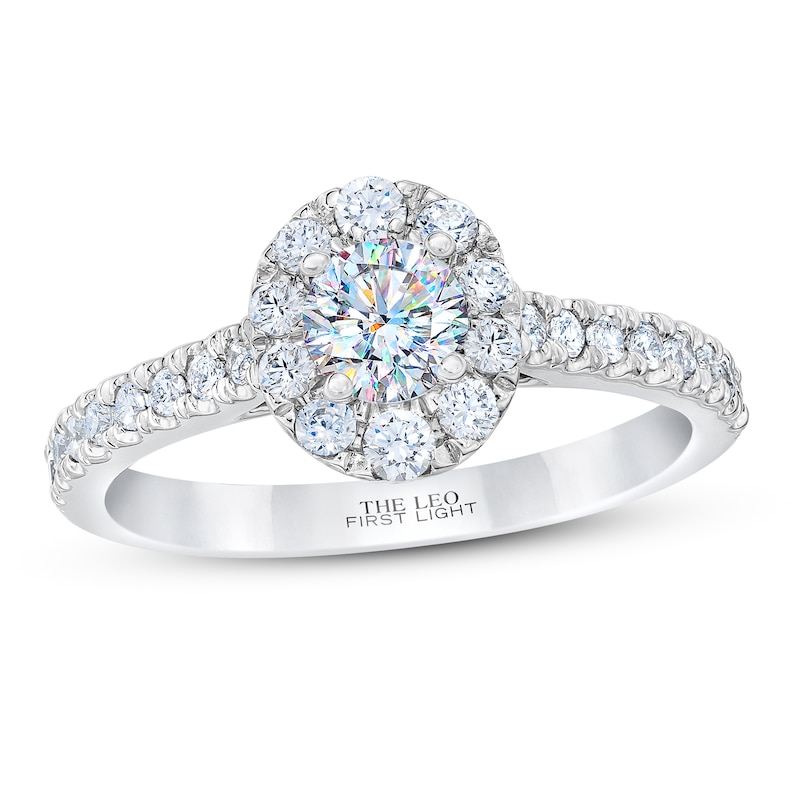 THE LEO First Light Diamond Engagement Ring 5/8 ct tw 14K White Gold