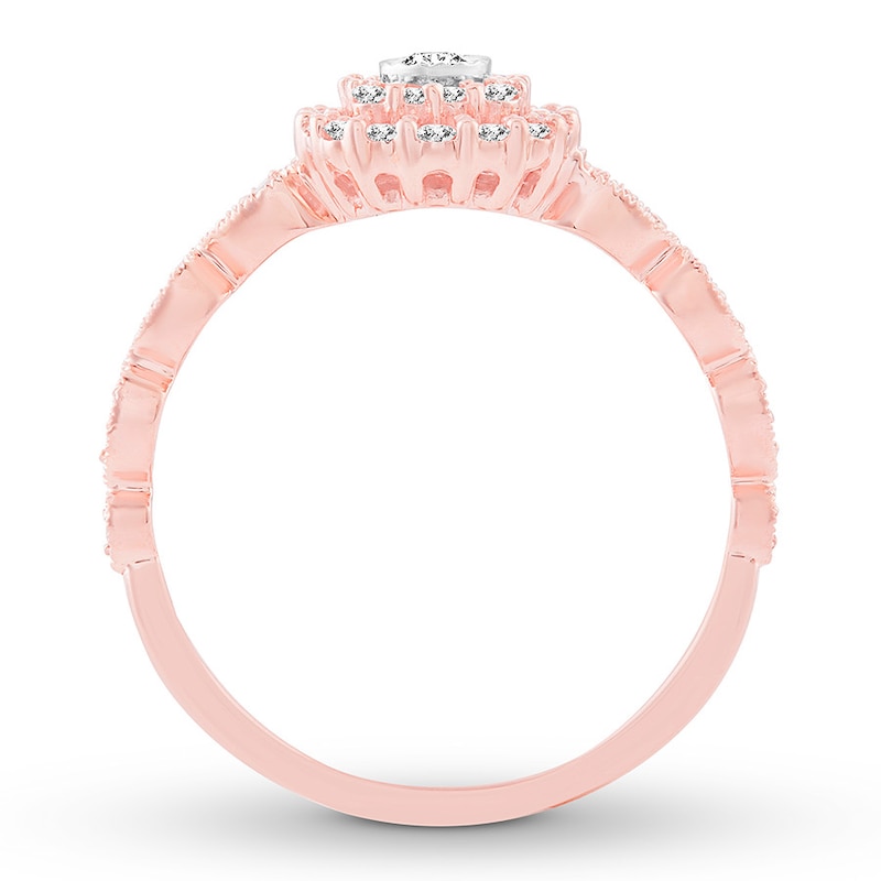 Diamond Engagement Ring 1/4 ct tw Round-cut 10K Rose Gold | Kay