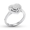 Thumbnail Image 4 of Now + Forever Diamond Heart Engagement Ring 1/2 ct tw Round 10K White Gold