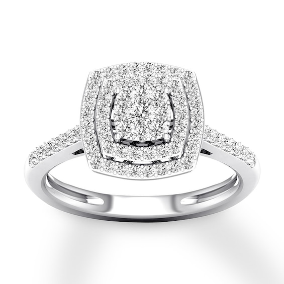 Now + Forever Diamond Engagement Ring 1/2 ct tw Round-cut 10K White Gold
