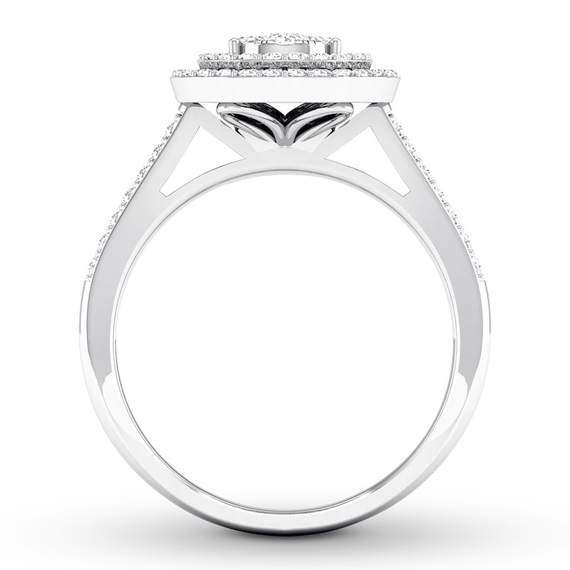 Diamond Engagement Ring 1/2 ct tw Round-cut 10K White Gold