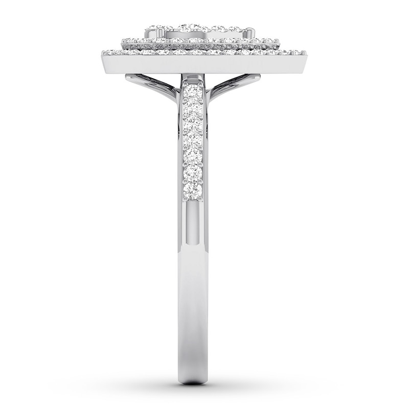 Diamond Engagement Ring 1/2 ct tw Round-cut 10K White Gold