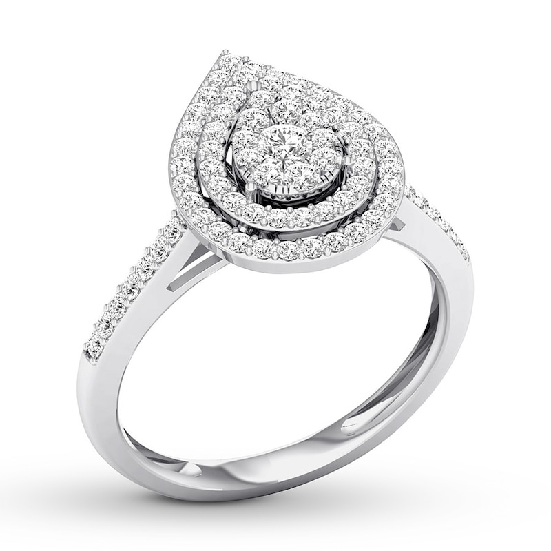 Diamond Engagement Ring 1/2 ct tw Round-cut 10K White Gold