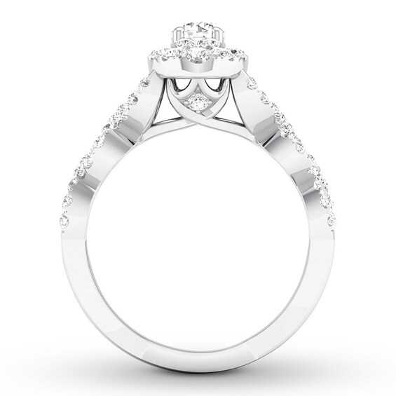 Diamond Engagement Ring 3/4 ct tw Round-cut 14K White Gold | NOW and ...