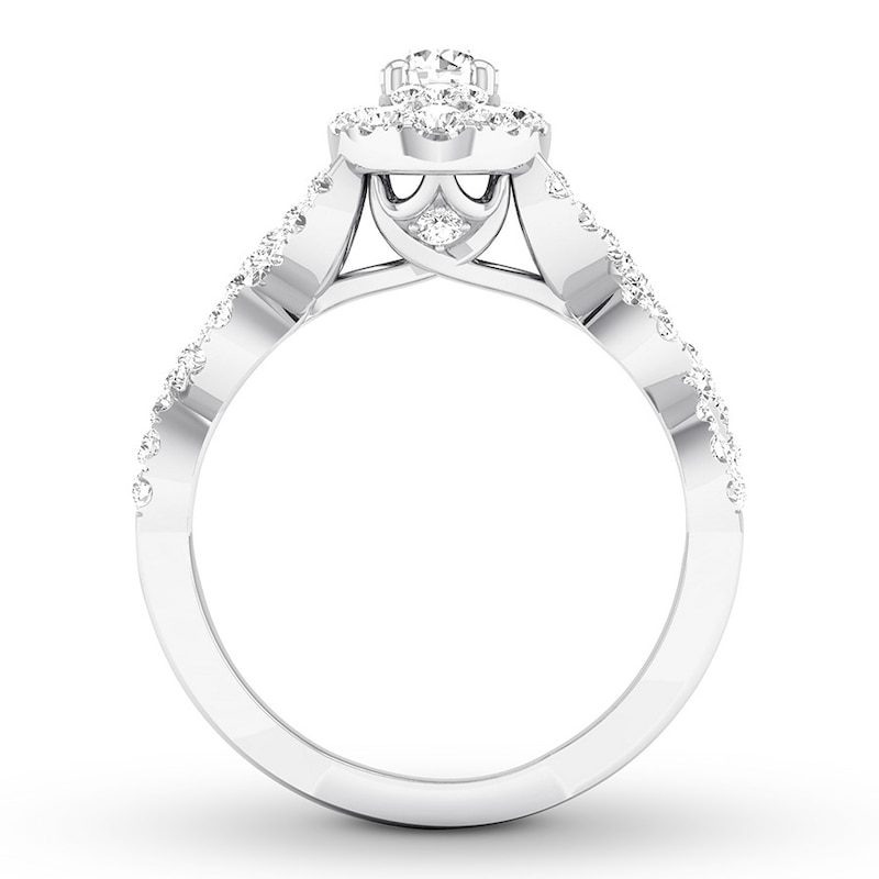 Diamond Engagement Ring 3/4 ct tw Round-cut 14K White Gold