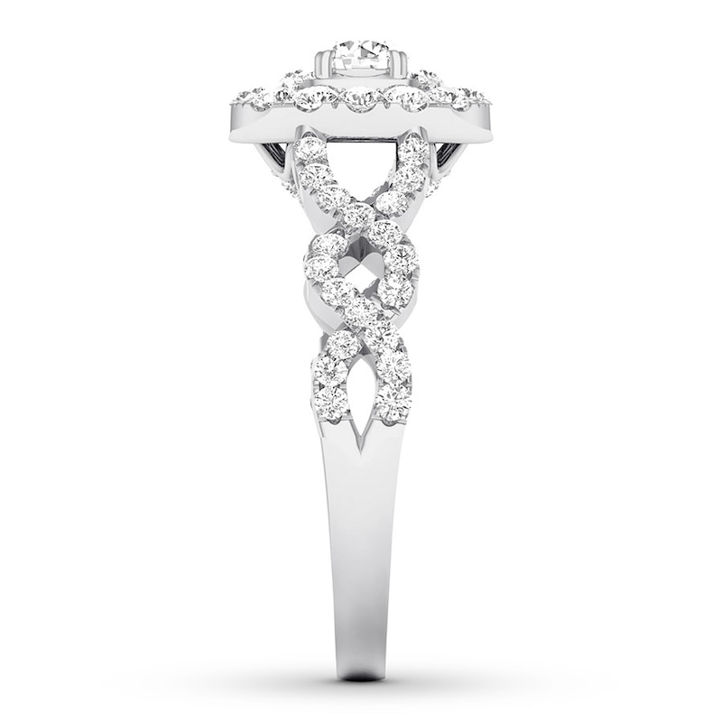 Diamond Engagement Ring 3/4 ct tw Round-cut 14K White Gold
