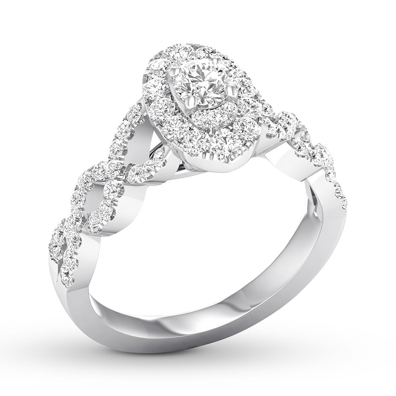 Diamond Engagement Ring 3/4 ct tw Round-cut 14K White Gold