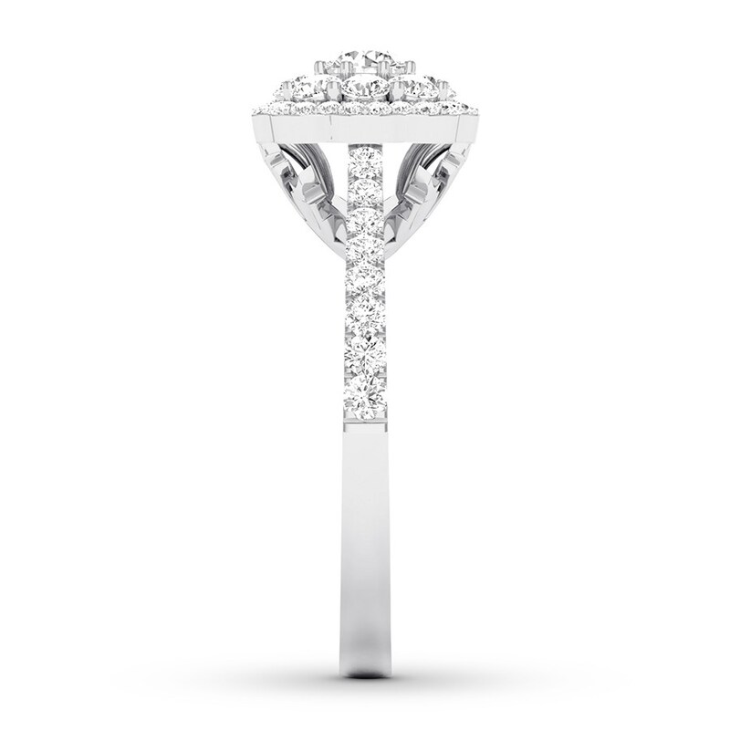 Diamond Engagement Ring 3/4 ct tw Round-cut 14K White Gold