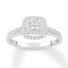 Thumbnail Image 1 of Now + Forever Diamond Engagement Ring 1/4 ct tw Round & Princess 10K White Gold