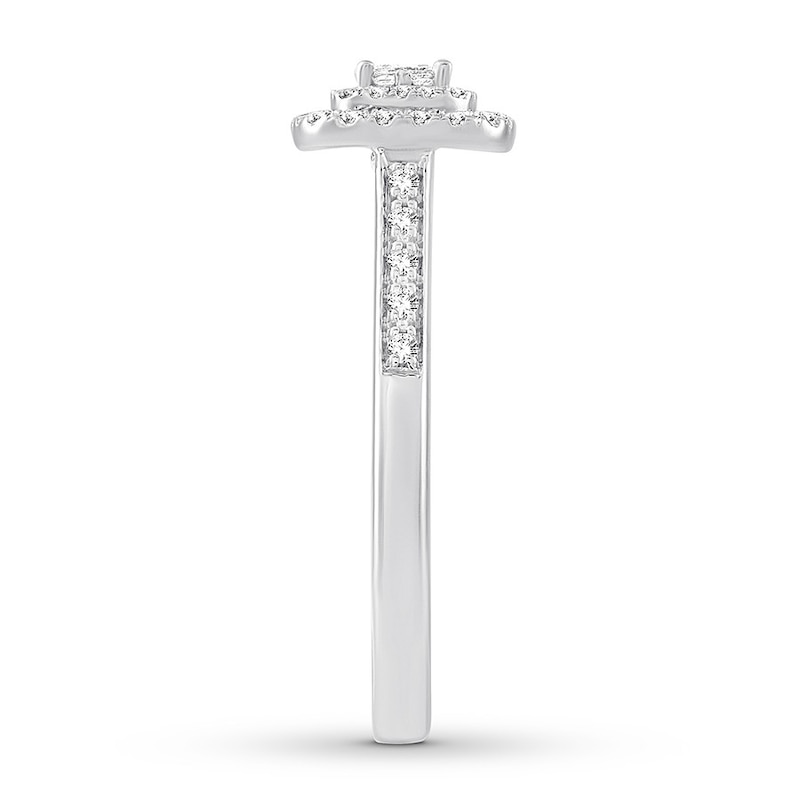 Main Image 3 of Now + Forever Diamond Engagement Ring 1/4 ct tw Round & Princess 10K White Gold
