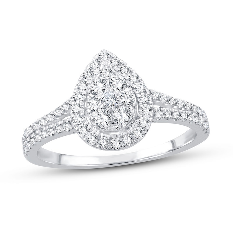 Main Image 1 of Now + Forever Diamond Engagement ring 1/2 ct tw Round-cut 10K White Gold