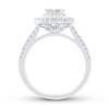 Diamond Engagement Ring 3/4 ct tw Princess & Round 10K White Gold