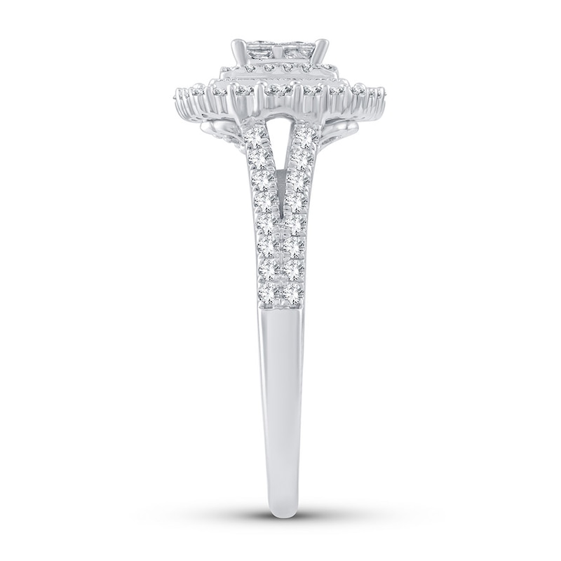 Main Image 3 of Now + Forever Diamond Engagement Ring 3/4 ct tw Princess & Round 10K White Gold