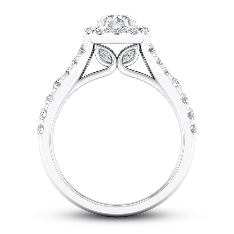 Certified Diamond Engagement Ring 1-1/5 ct tw 14K White Gold