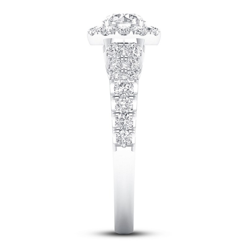 Certified Diamond Engagement Ring 1-1/5 ct tw 14K White Gold