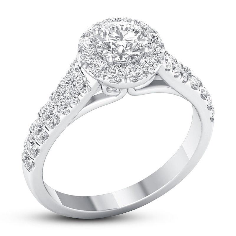 Certified Diamond Engagement Ring 1-1/5 ct tw 14K White Gold