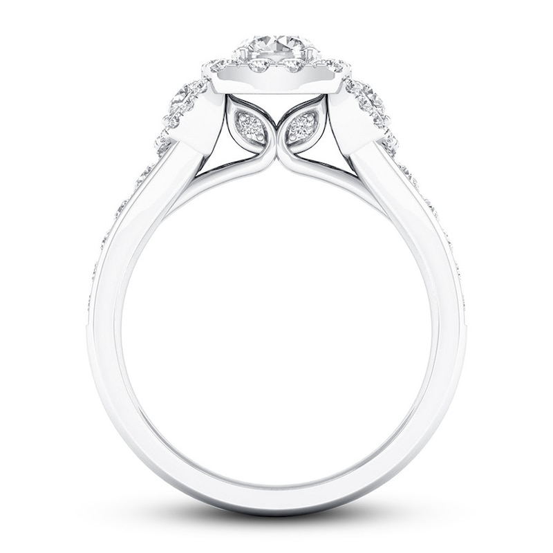 Certified Diamond Engagement Ring 1 ct tw Round 14K White Gold